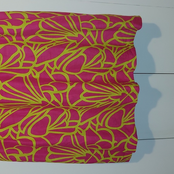 Ashley Stewart Tropical Floral Print Dress Size 24 Pink Green Chartreuse - Picture 5 of 16